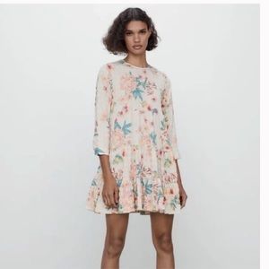 ZARA Womens Multicolor Floral Mini Dress